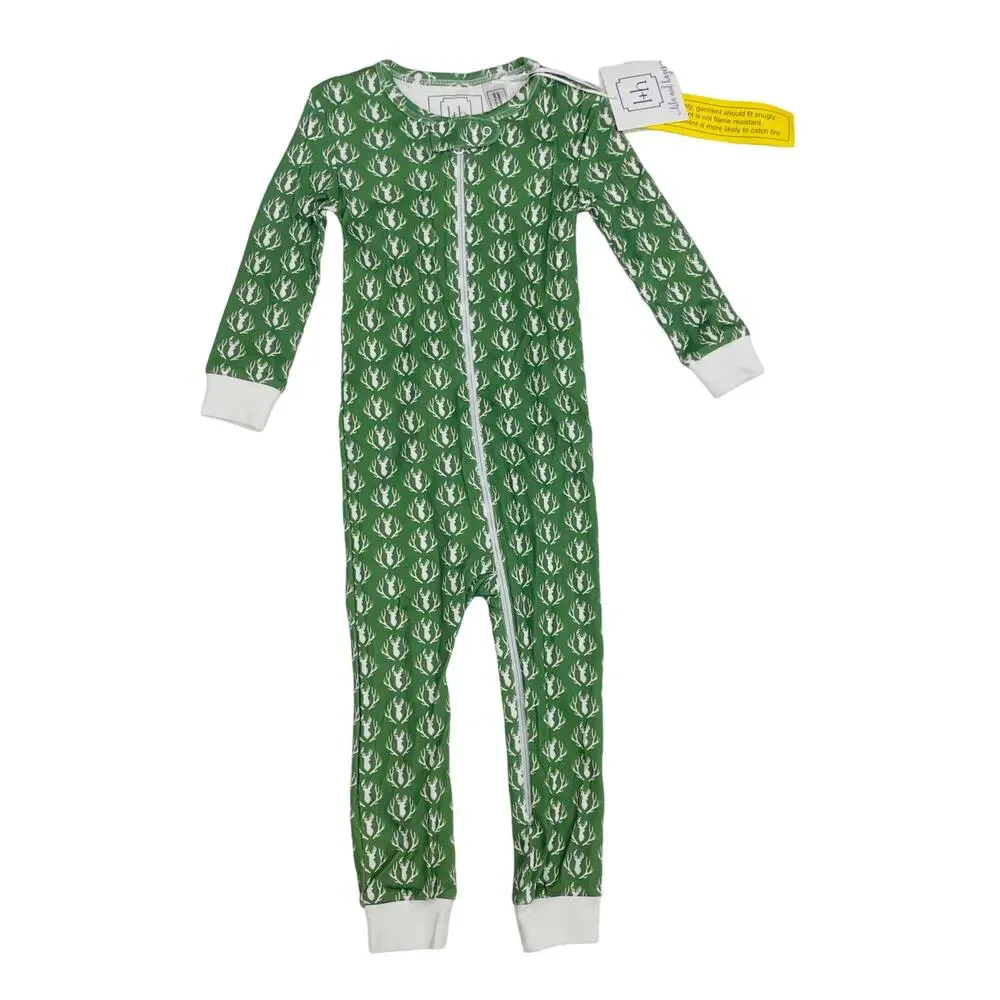 NWT Lila & Hayes 18-24M Parker Zipper PJ in Deer & Antler Print